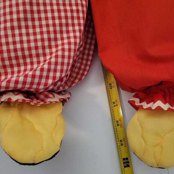 Vintage Creepy Clown Doll 24" Plastic Face Red Check Outfit Halloween Prop Toy - Picture 11 of 11